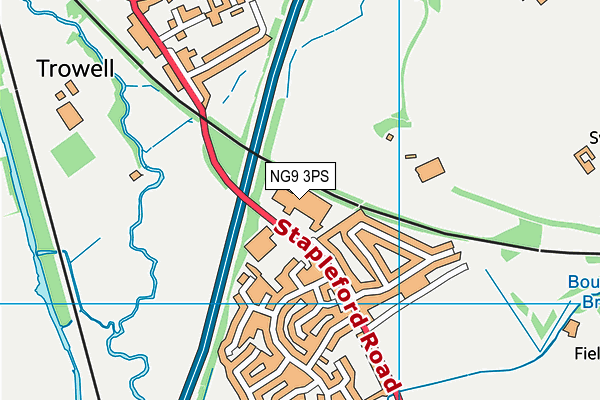 NG9 3PS map - OS VectorMap District (Ordnance Survey)