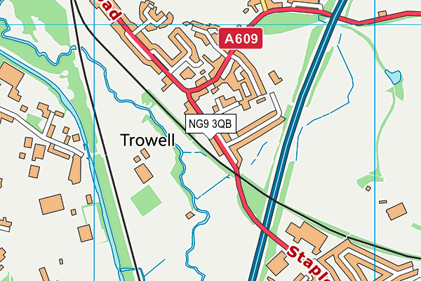 NG9 3QB map - OS VectorMap District (Ordnance Survey)