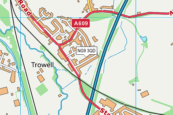 Trowell CofE Primary School map (NG9 3QD) - OS VectorMap District (Ordnance Survey)