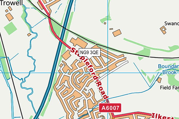 NG9 3QE map - OS VectorMap District (Ordnance Survey)