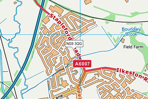 NG9 3QG map - OS VectorMap District (Ordnance Survey)