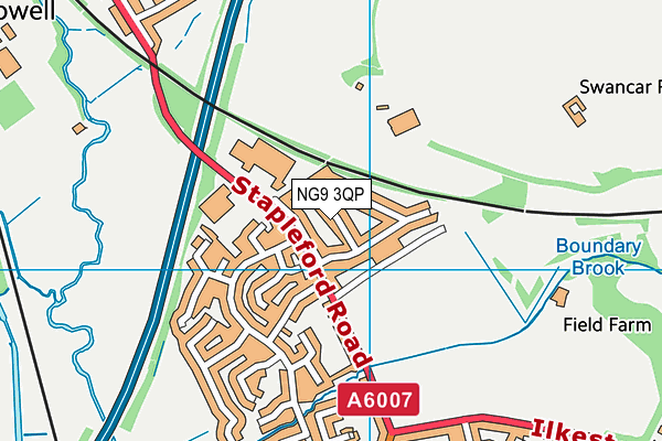 NG9 3QP map - OS VectorMap District (Ordnance Survey)