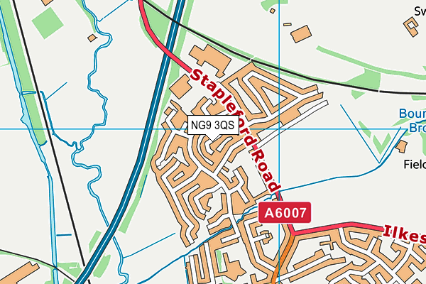 NG9 3QS map - OS VectorMap District (Ordnance Survey)