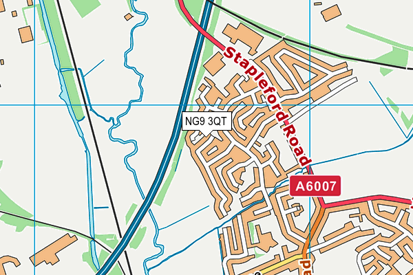 NG9 3QT map - OS VectorMap District (Ordnance Survey)