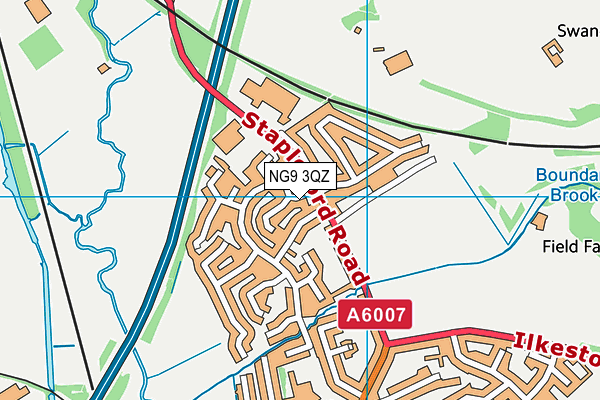 NG9 3QZ map - OS VectorMap District (Ordnance Survey)