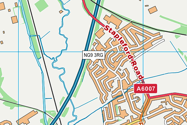 NG9 3RG map - OS VectorMap District (Ordnance Survey)