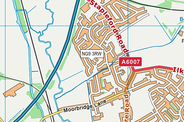NG9 3RW map - OS VectorMap District (Ordnance Survey)