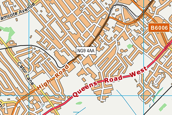 NG9 4AA map - OS VectorMap District (Ordnance Survey)