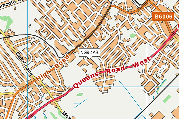 NG9 4AB map - OS VectorMap District (Ordnance Survey)