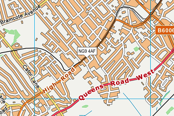 NG9 4AF map - OS VectorMap District (Ordnance Survey)