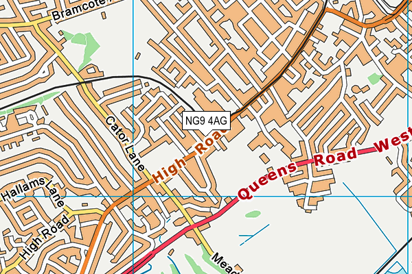 NG9 4AG map - OS VectorMap District (Ordnance Survey)