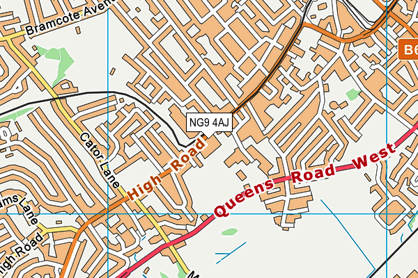NG9 4AJ map - OS VectorMap District (Ordnance Survey)