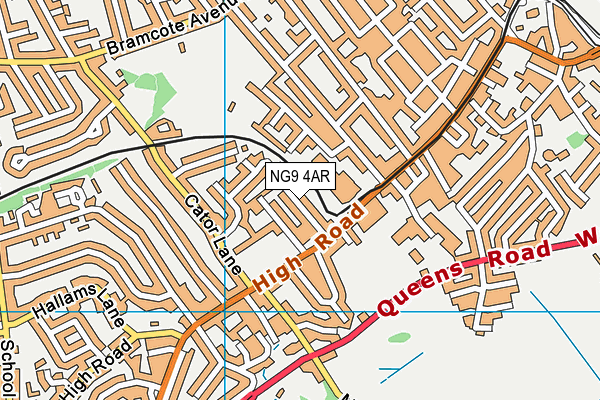 NG9 4AR map - OS VectorMap District (Ordnance Survey)