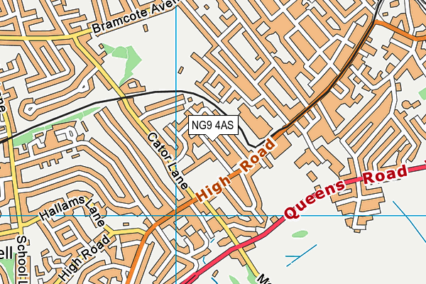 NG9 4AS map - OS VectorMap District (Ordnance Survey)