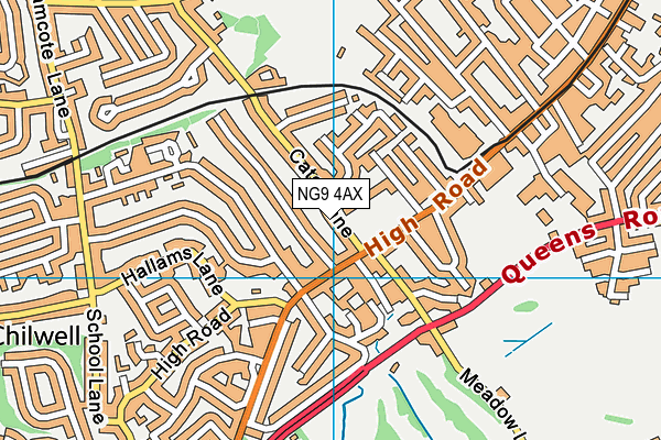 NG9 4AX map - OS VectorMap District (Ordnance Survey)