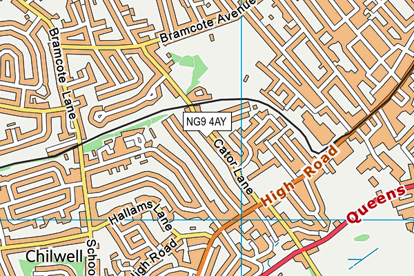 NG9 4AY map - OS VectorMap District (Ordnance Survey)