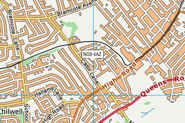 NG9 4AZ map - OS VectorMap District (Ordnance Survey)