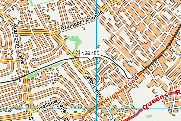 NG9 4BD map - OS VectorMap District (Ordnance Survey)