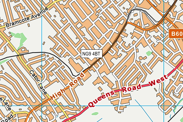 NG9 4BT map - OS VectorMap District (Ordnance Survey)