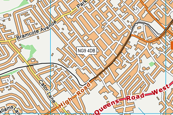 NG9 4DB map - OS VectorMap District (Ordnance Survey)