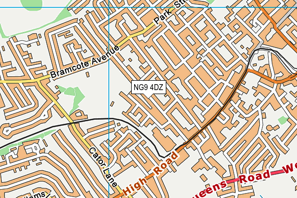 NG9 4DZ map - OS VectorMap District (Ordnance Survey)