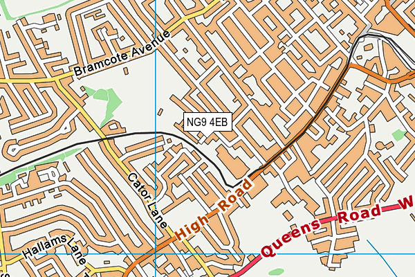NG9 4EB map - OS VectorMap District (Ordnance Survey)