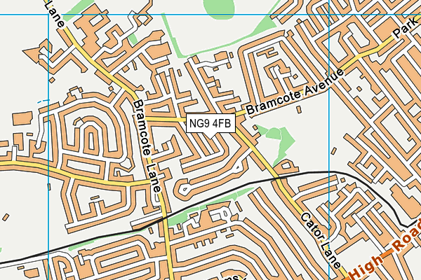 NG9 4FB map - OS VectorMap District (Ordnance Survey)