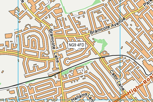 NG9 4FD map - OS VectorMap District (Ordnance Survey)