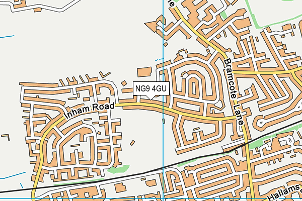 NG9 4GU map - OS VectorMap District (Ordnance Survey)