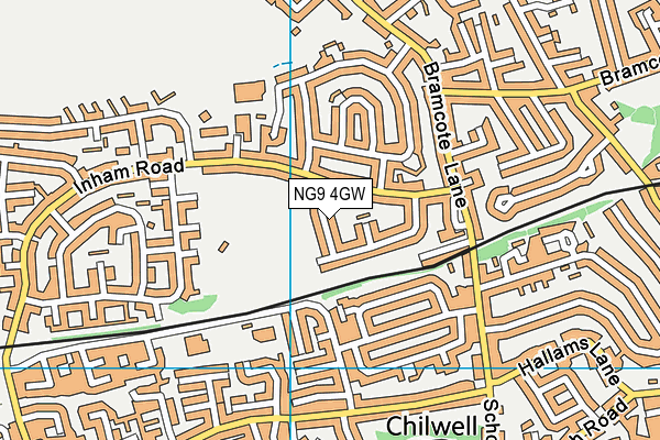 NG9 4GW map - OS VectorMap District (Ordnance Survey)