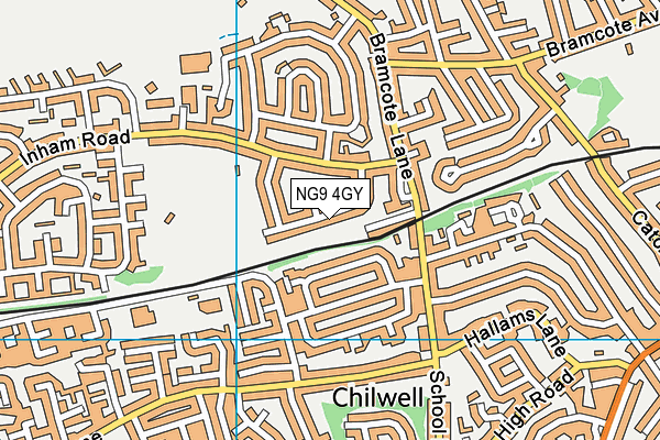 NG9 4GY map - OS VectorMap District (Ordnance Survey)