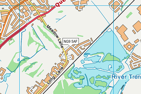 NG9 5AF map - OS VectorMap District (Ordnance Survey)