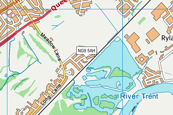 NG9 5AH map - OS VectorMap District (Ordnance Survey)
