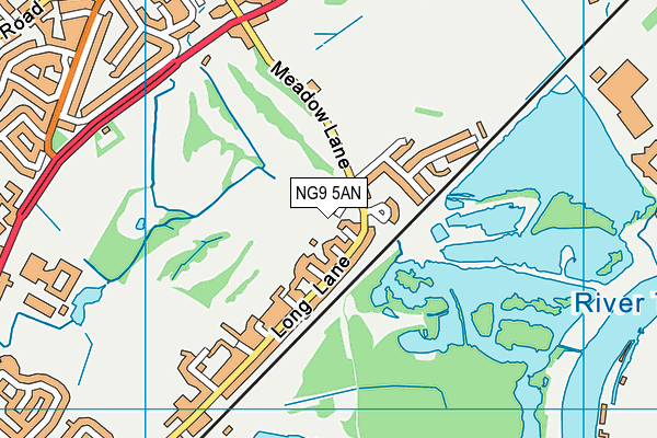 NG9 5AN map - OS VectorMap District (Ordnance Survey)