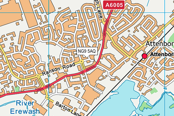 NG9 5AQ map - OS VectorMap District (Ordnance Survey)