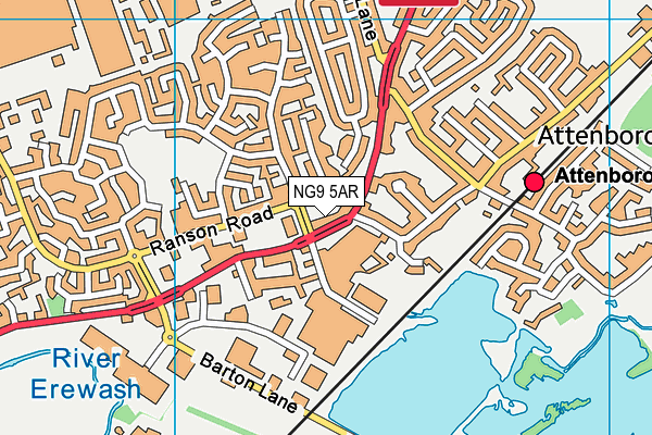 NG9 5AR map - OS VectorMap District (Ordnance Survey)