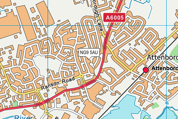 NG9 5AU map - OS VectorMap District (Ordnance Survey)