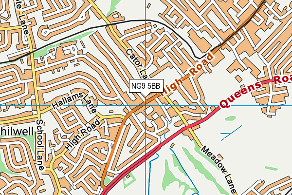 NG9 5BB map - OS VectorMap District (Ordnance Survey)