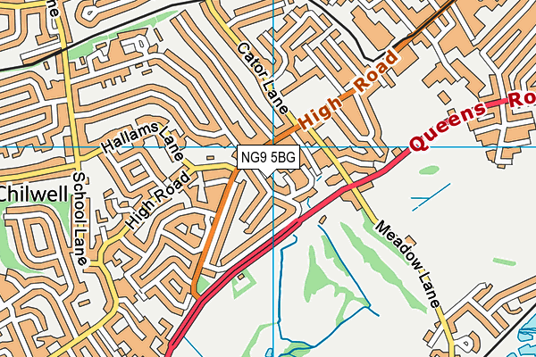 NG9 5BG map - OS VectorMap District (Ordnance Survey)