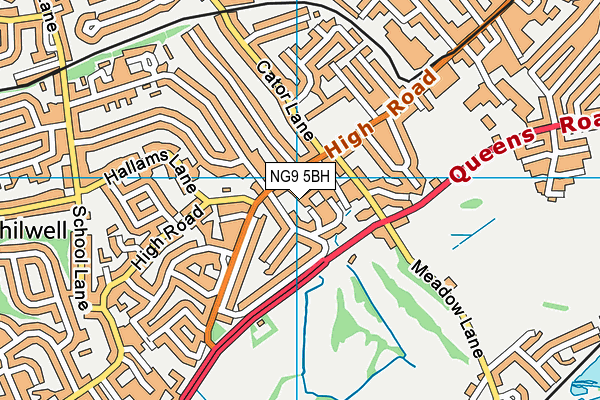 NG9 5BH map - OS VectorMap District (Ordnance Survey)