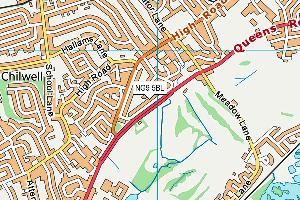 NG9 5BL map - OS VectorMap District (Ordnance Survey)