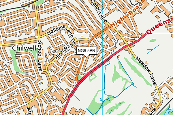 NG9 5BN map - OS VectorMap District (Ordnance Survey)