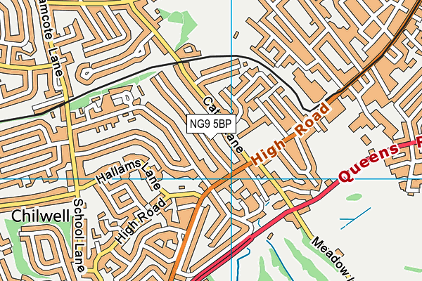 NG9 5BP map - OS VectorMap District (Ordnance Survey)