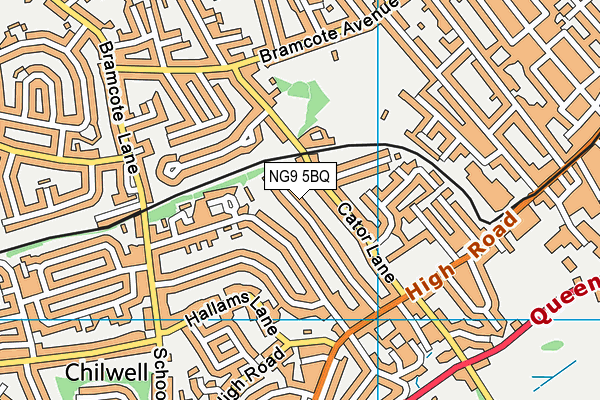 NG9 5BQ map - OS VectorMap District (Ordnance Survey)