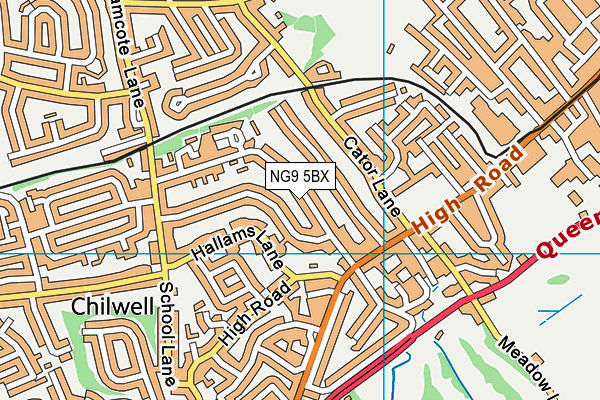 NG9 5BX map - OS VectorMap District (Ordnance Survey)