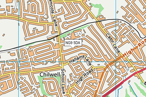 NG9 5DA map - OS VectorMap District (Ordnance Survey)