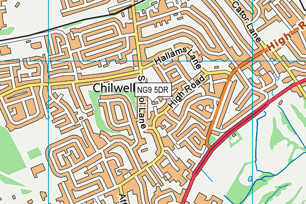 NG9 5DR map - OS VectorMap District (Ordnance Survey)