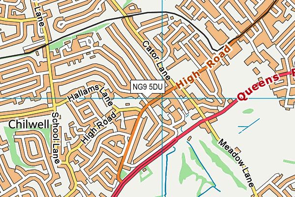 NG9 5DU map - OS VectorMap District (Ordnance Survey)