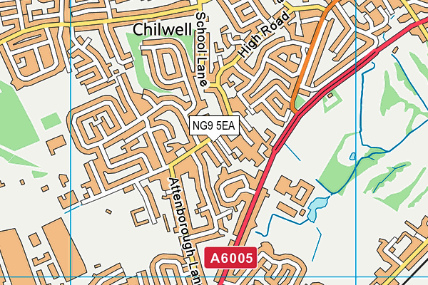 NG9 5EA map - OS VectorMap District (Ordnance Survey)