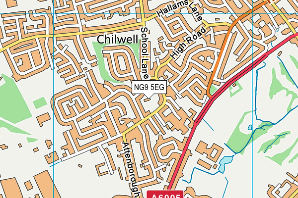 NG9 5EG map - OS VectorMap District (Ordnance Survey)